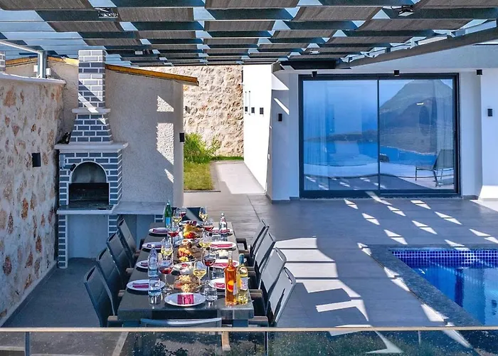 别墅 Akbel 5 Bedroom Seaview With Private Pool Hot Tub 卡尔坎